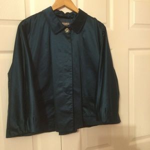 J.Jill Cotton Blend Turquoise Jacket